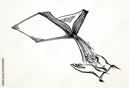 Vector drawing. Water from book