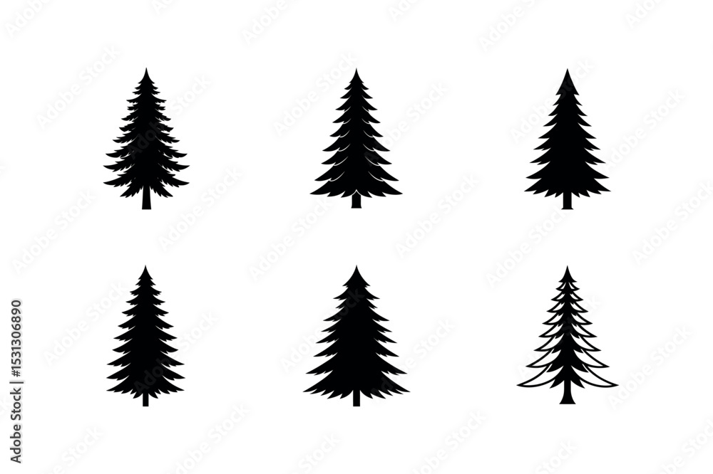 Obraz premium set of christmas trees