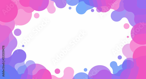 Vibrant abstract composition with multicolored blobs and white space