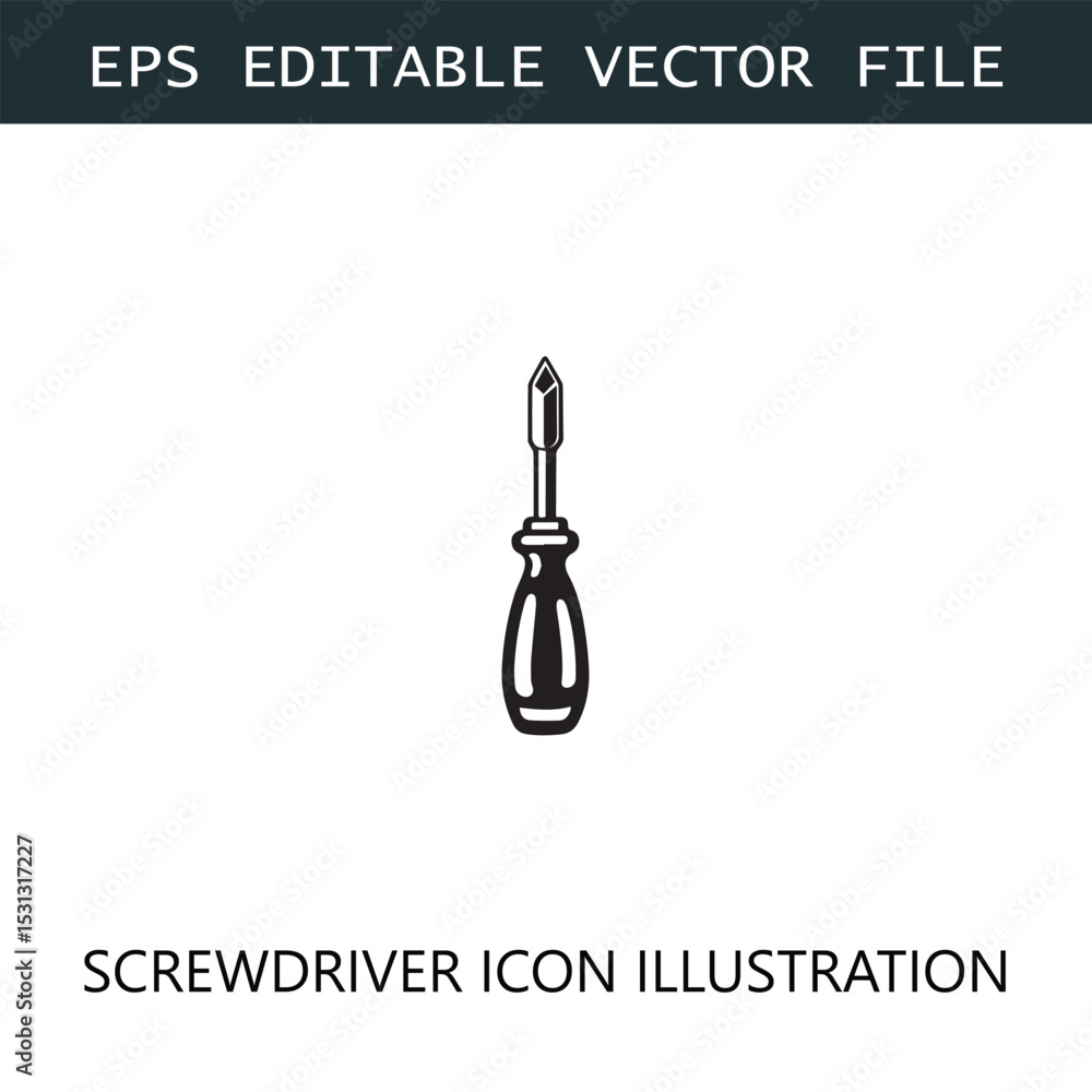 Screwdriver Icon Logo Vector Image in Black and White
Screwdriver Icon Logo Vector Image in Black and White