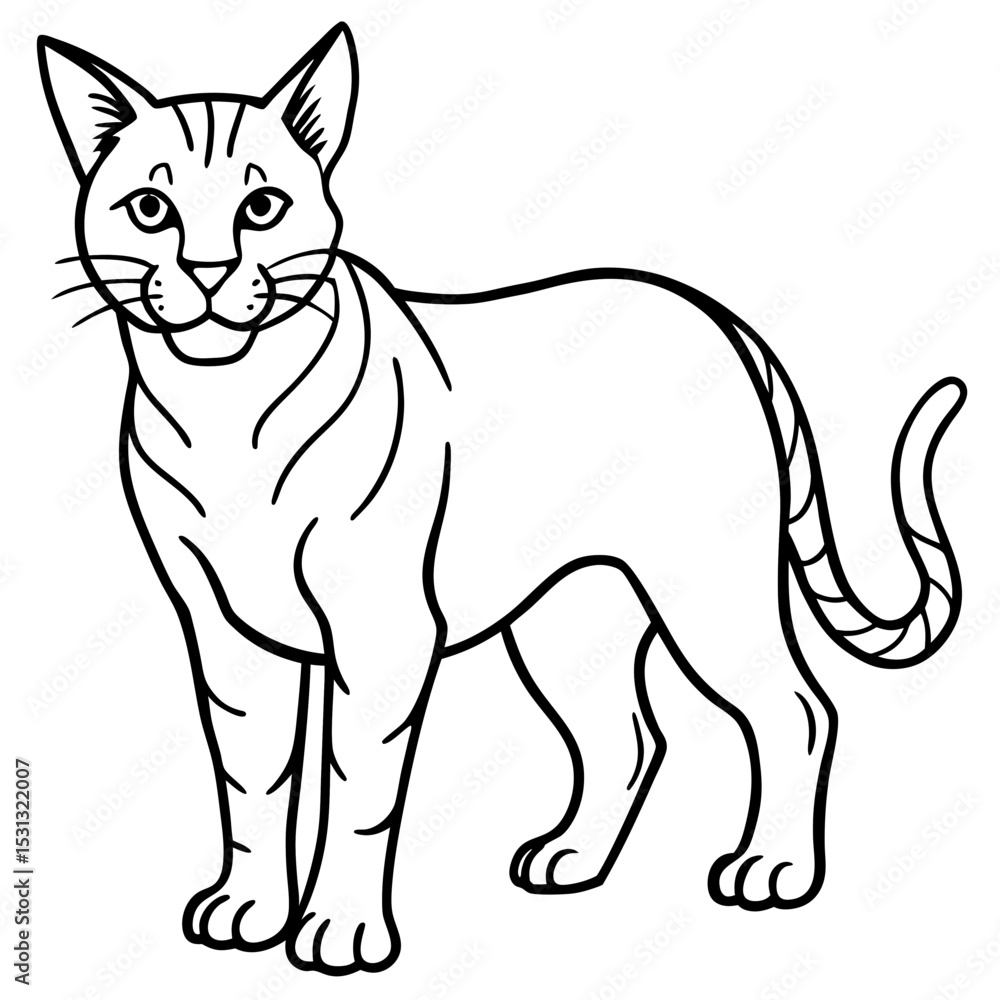 Fototapeta premium Wildcat Sketch line art vector