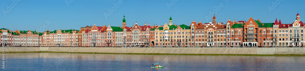 Naklejka premium Panorama of the Bruges embankment, Yoshkar-Ola. Republic of Mari El