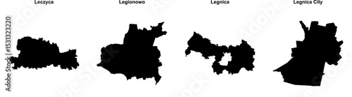Leczyca, Legionowo, Legnica, Legnica City outline maps