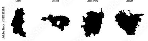 Lesko, Leszno, Leszno City, Lezajsk outline maps