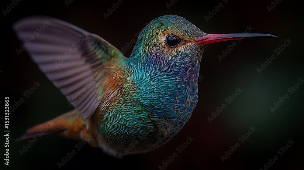 Fototapeta premium Brilliant hummingbird detail