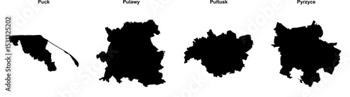 Puck, Pulawy, Pultusk, Pyrzyce outline maps