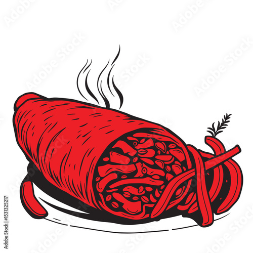Shawarma food concept design logo vector illustration.