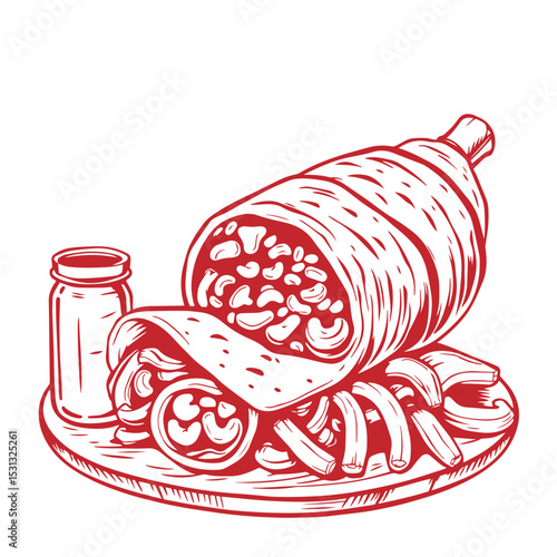 Shawarma food concept design logo vector illustration.