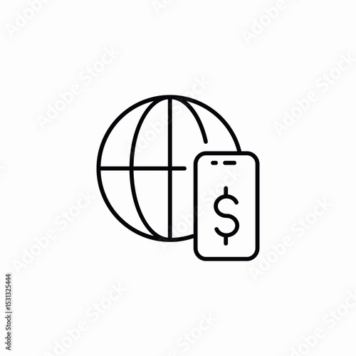 global finances mobile application icon sign vector