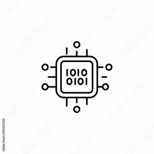 microchip programming icon sign vector