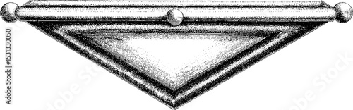 Geometric design with angled trapezoid and horizontal bar for art and decoration