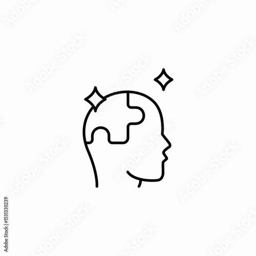 puzzle piece mind icon sign vector