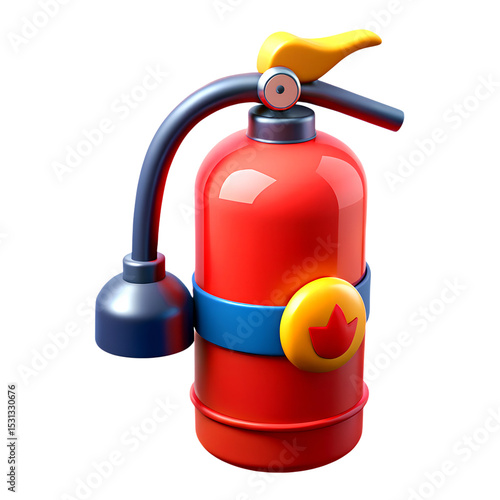 Red fire extinguisher isolated on white background for safety and emergency use