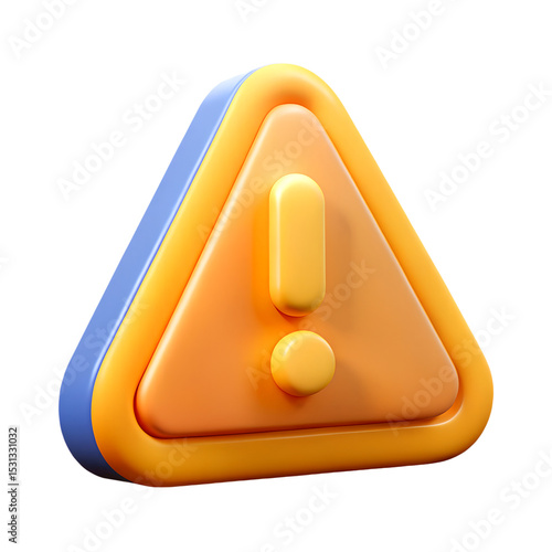 Red exclamation mark warning button icon with yellow caution triangle symbol