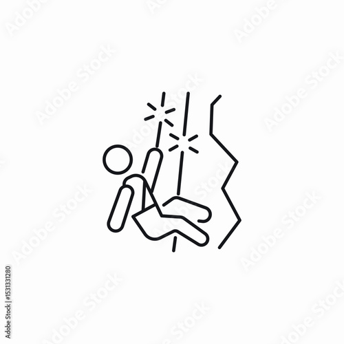safety rope attachment snip icon sign vector