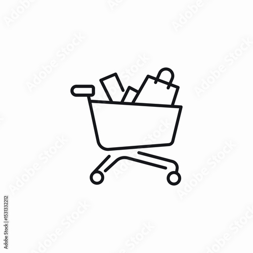 shopping cart full icon sign vector