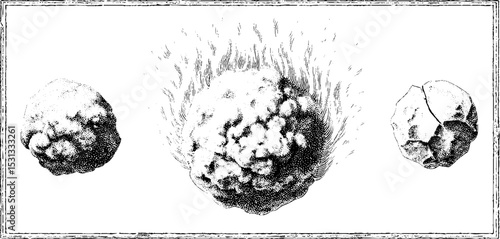 Dramatic gas explosion fireball with shattered window elements for dynamic design