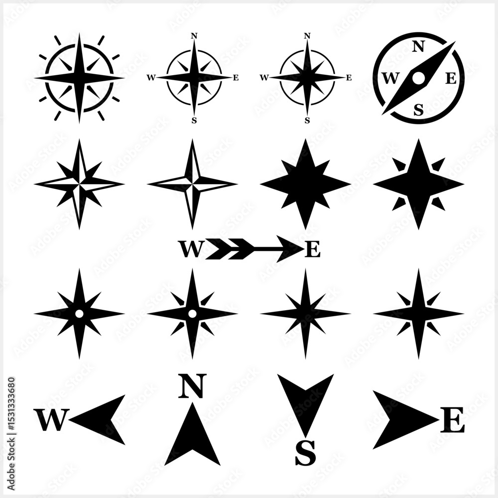 Wind rose retro design isolated. Compass navigation dial. Vector stock illustration Wind rose retro design isolated. Compass navigation dial. Vector stock illustration