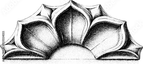 Architectural design of groined vault and quadripartite rib structure