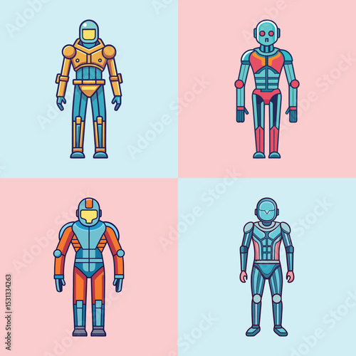 exoskeleton-suit flat illustration