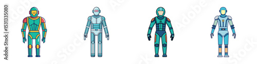 exoskeleton-suit flat illustration