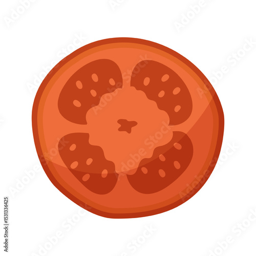 Tomato slice isolated. Vector illustration.