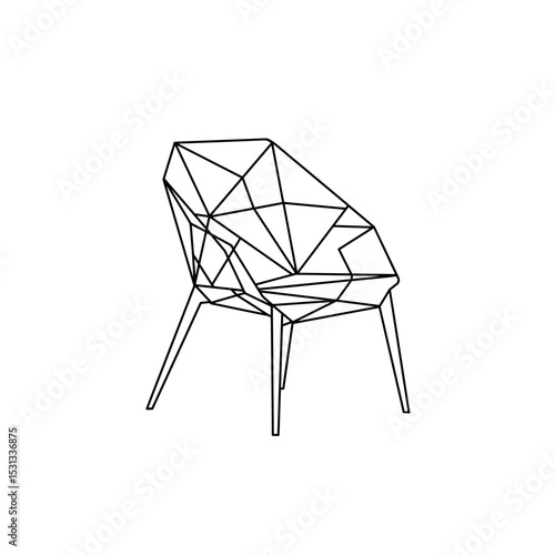 Geometric armchair design in minimalist style with clean lines  