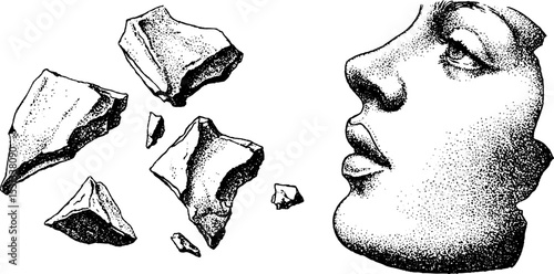 Fragmented reflections: shattered mirror and fractured face art