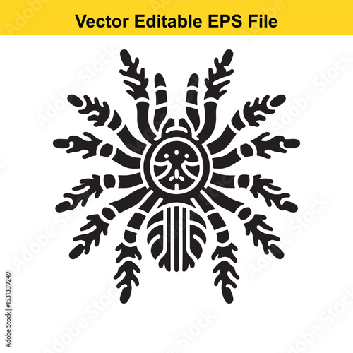 Stylized Tarantula Spider Vector Graphic Design