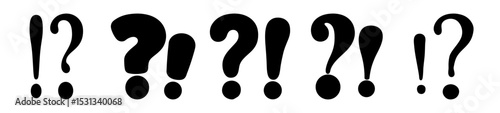 Stylized Question and Exclamation Marks in a Row Illustrating Uncertainty and Excitement