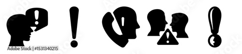 Visual representation of communication, warnings, and critical information transmission, black and white