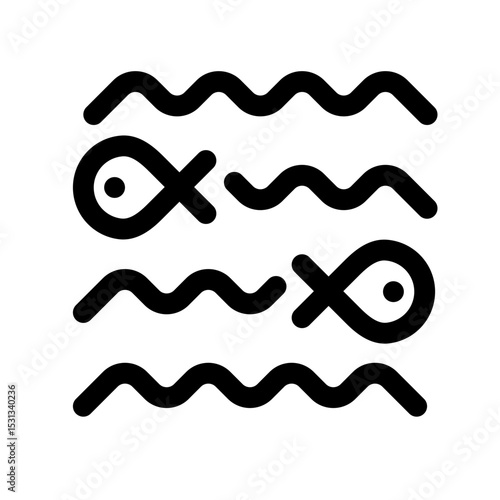 fish pond lineal icon style