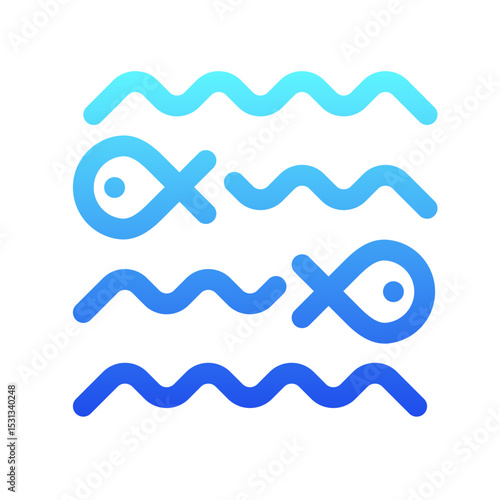 fish pond lineal icon style