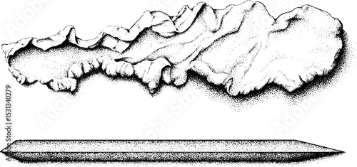 Abstract impasto texture with erratic organic shapes for creative design