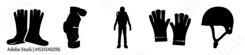Silhouette image depicting essential protective gear for hazardous environment operations