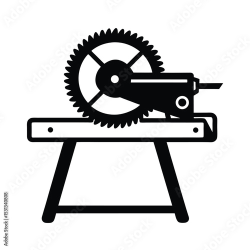 Miter saw vector silhouette