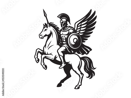 knight riding horse