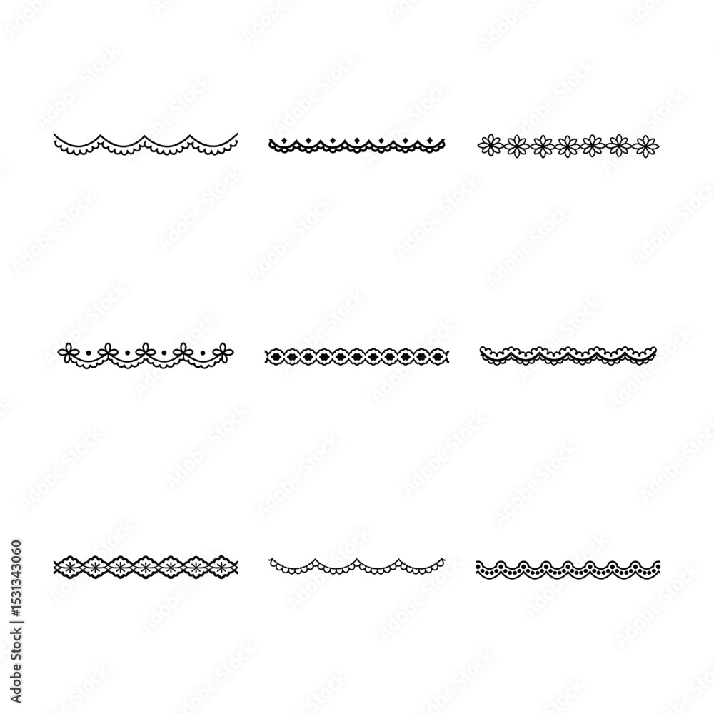 Fototapeta premium Collection of decorative borders and edge designs