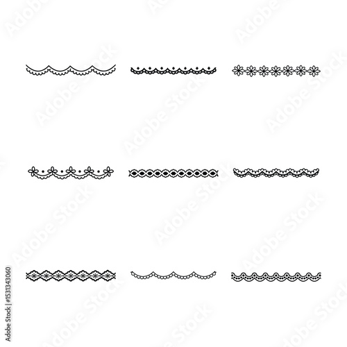 Collection of decorative borders and edge designs