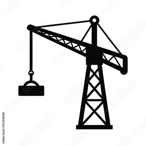 Steel beam lifter vector silhouette