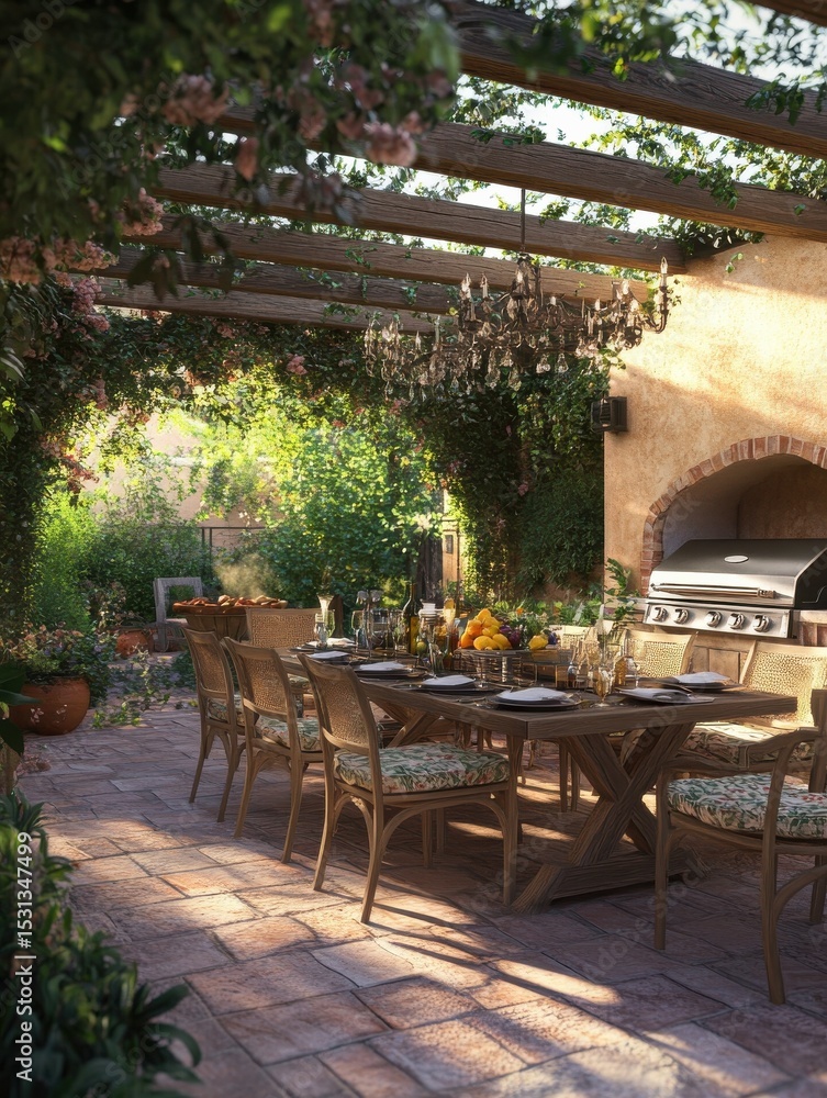 custom made wallpaper toronto digitalbackyard bbq & dinner party under pergola - outdoor living spaces