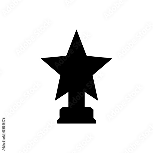 Acrylic star trophy silhouette icon vector flat design.