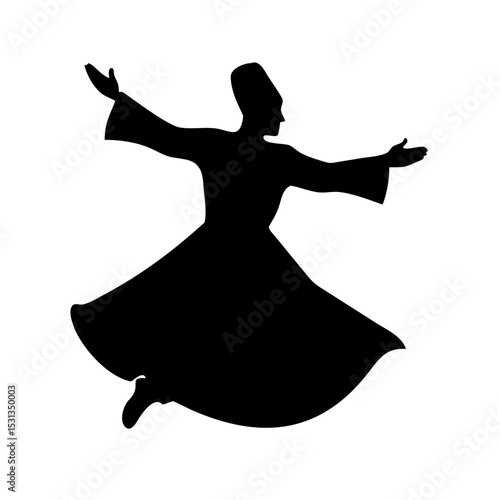 Whirling Dervish Silhouette Sufi Dance Art