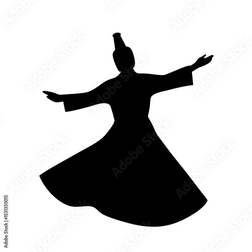 Whirling Dervish Silhouette Spiritual Dance of Sufism