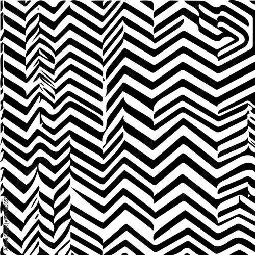Zigzag optical illusion background, high contrast geometric lines