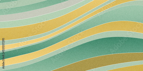 retro, large wavy pattern, design, watercolor style, mint green, pale yellow, white