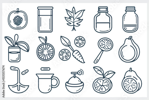 Collection monochrome simple oils and aromatherapy line icon vector illustration. Set spa salon body skin care relaxation candles, towels, incense natural ingredient isolated. Massage wellness resting