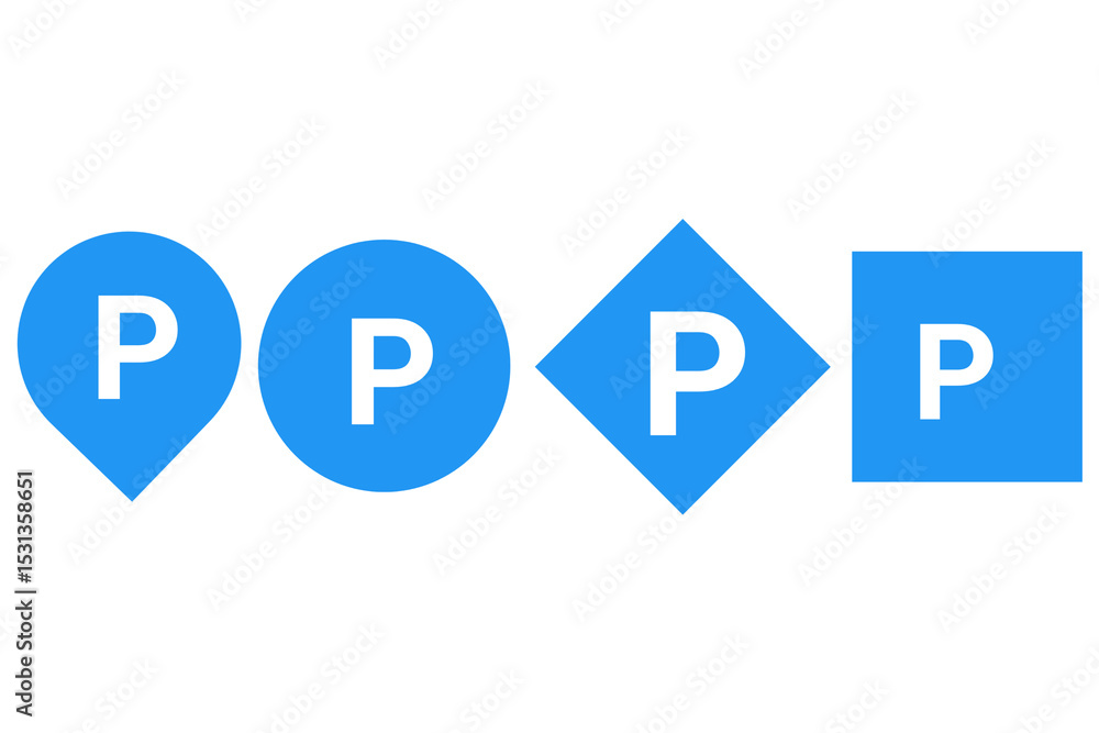 Blue Parking Icons Set – Location, Circle, Diamond, Square Parking Symbols PNG Blue Parking Icons Set – Location, Circle, Diamond, Square Parking Symbols PNG