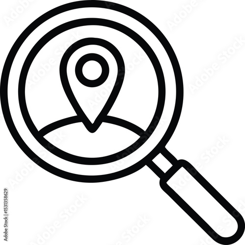 location search line icon
