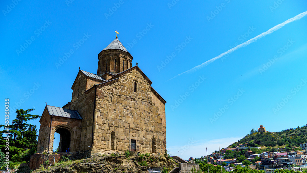 A church in Tbilisi, Georgia in summer time. A church in Tbilisi, Georgia in summer time.